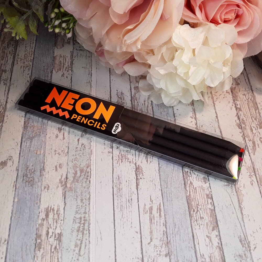 NPW Vivid Neon Drawing Pencils New In Box Orange, Green, Pink NEW